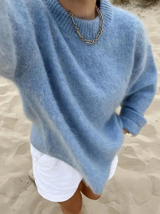 Blue Soft Knit Jumper